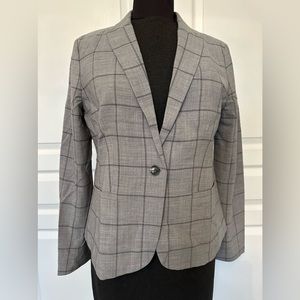 Gray checkered Banana Republic Blazer single breast size 6